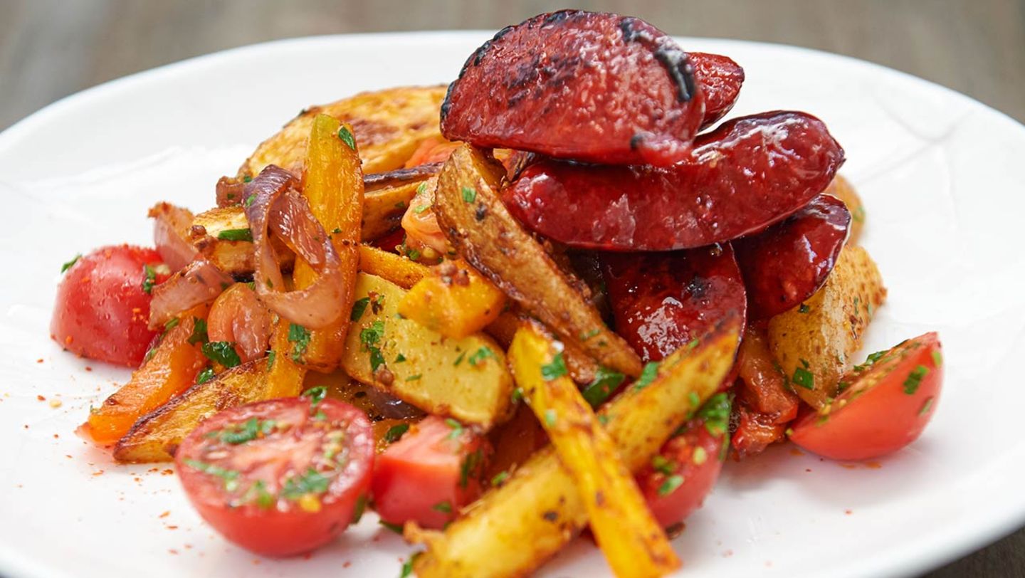 Ofenkartoffelsalat mit Chorizo Rezept