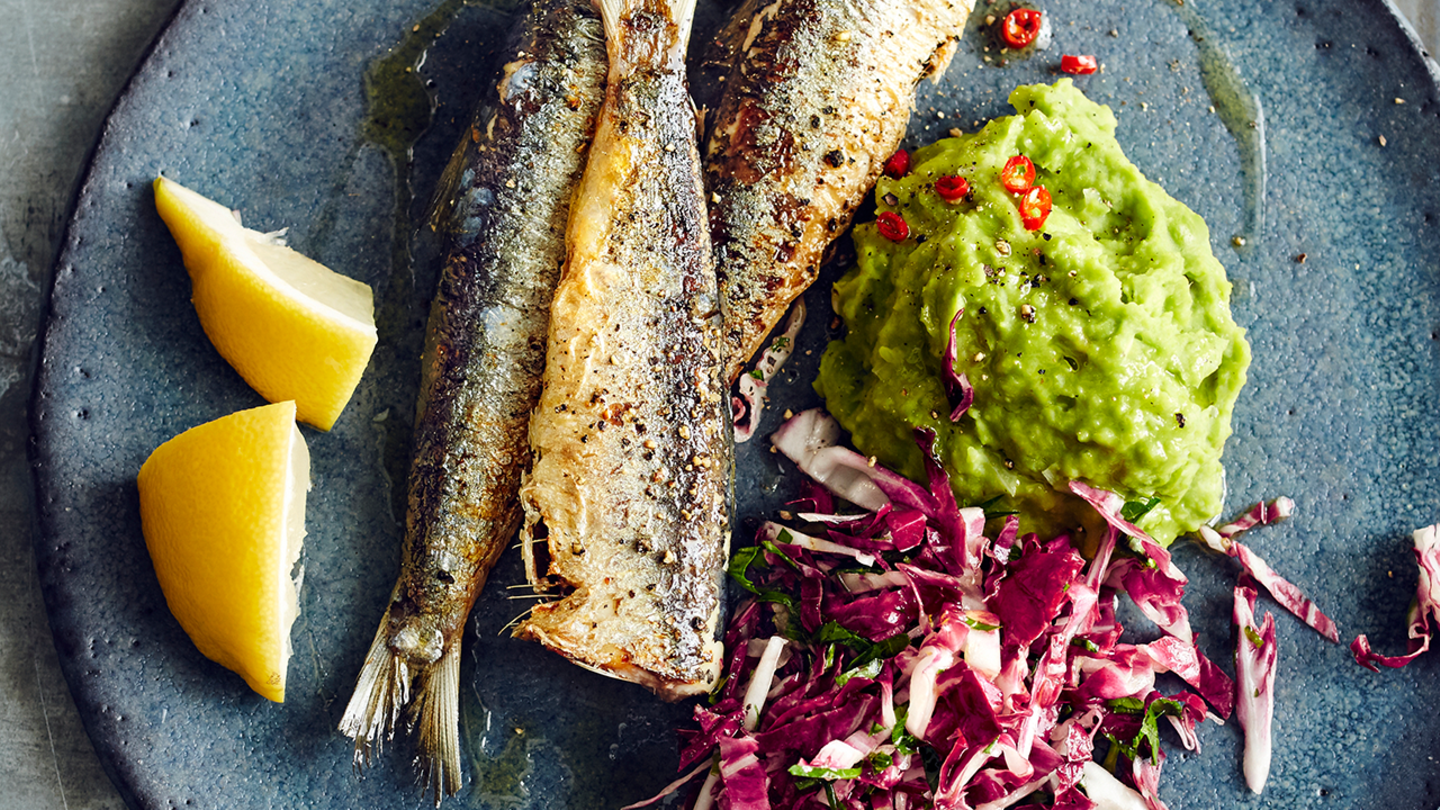 Gebratene Sardinen mit Dicke-Bohnen-Püree Rezept