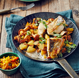 Pfifferlinge und Zander mit Kürbiskraut
