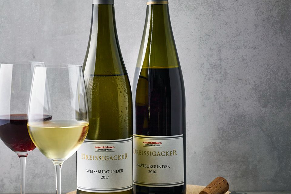 essen&trinken Weine von Jochen Dreissigacker Weißburgunder und Spätburgunder in der Flasche und im Glas