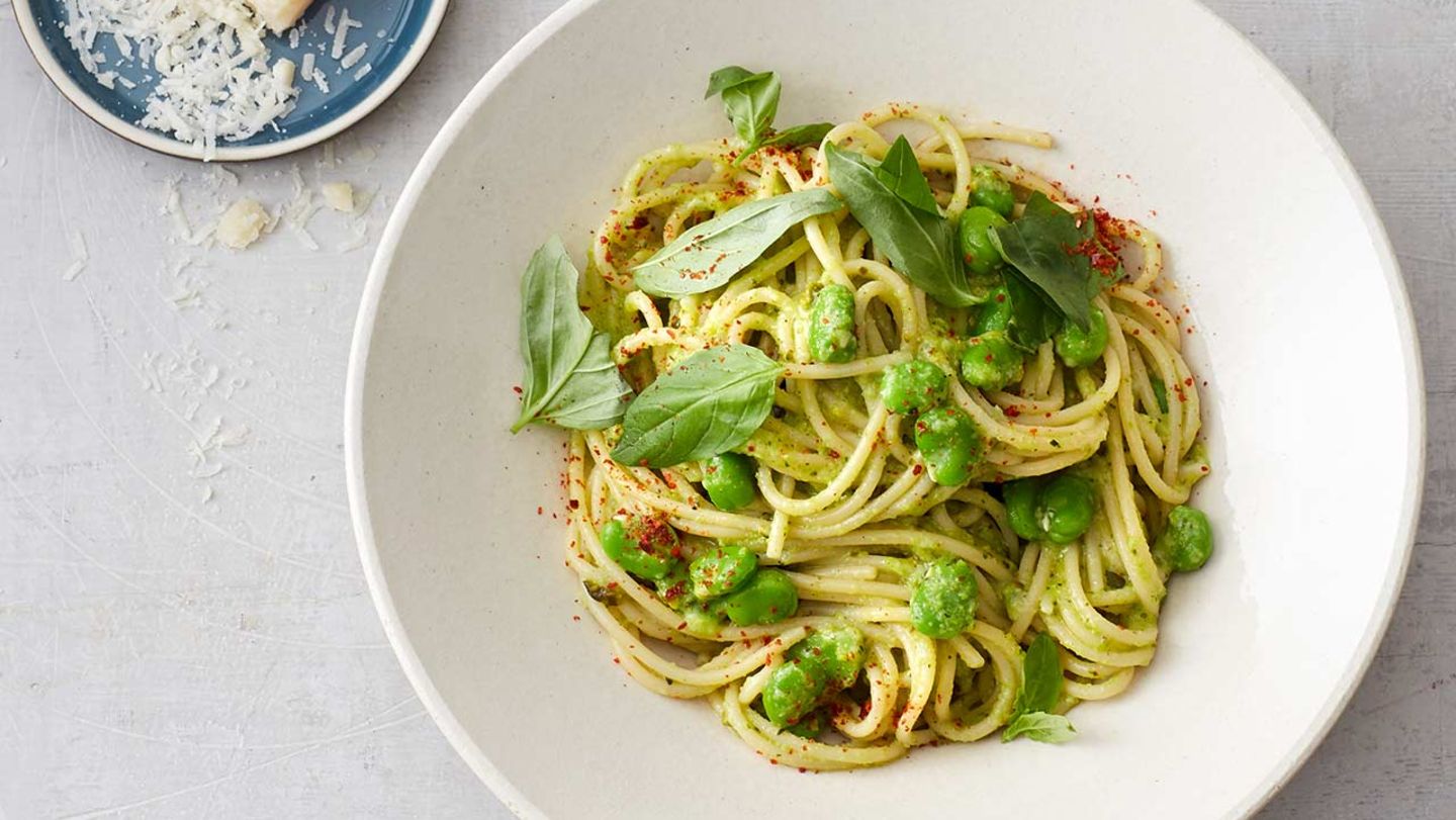 Pasta mit Pistazien-Bohnen-Pesto Rezept