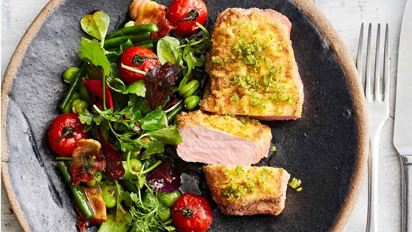 Kalbsrückensteak mit Tomaten-Bohnen-Salat Rezept