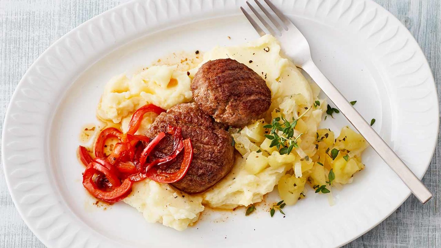 Mettfrikadellen mit Apfelkompott Rezept