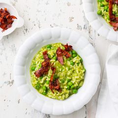Grüner Risotto mit Chorizo