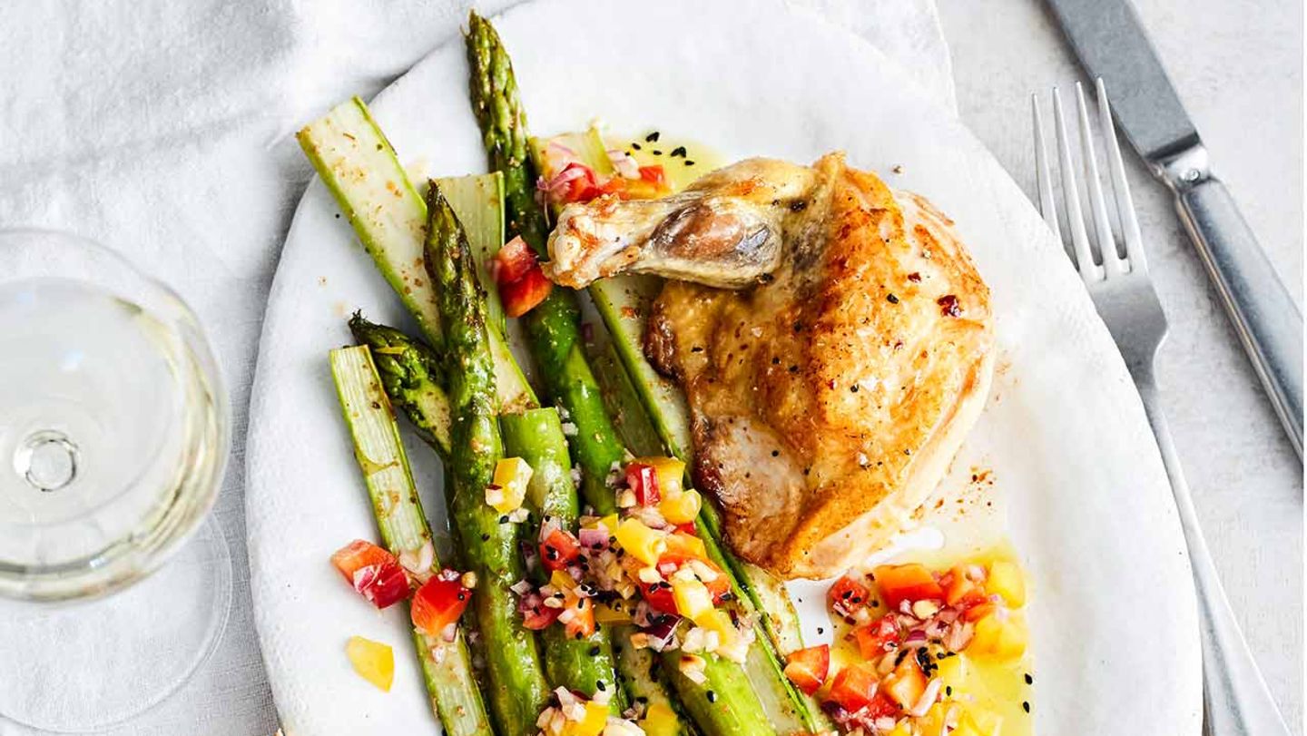 Marinierter Ofenspargel mit Perlhuhnbrust Rezepte