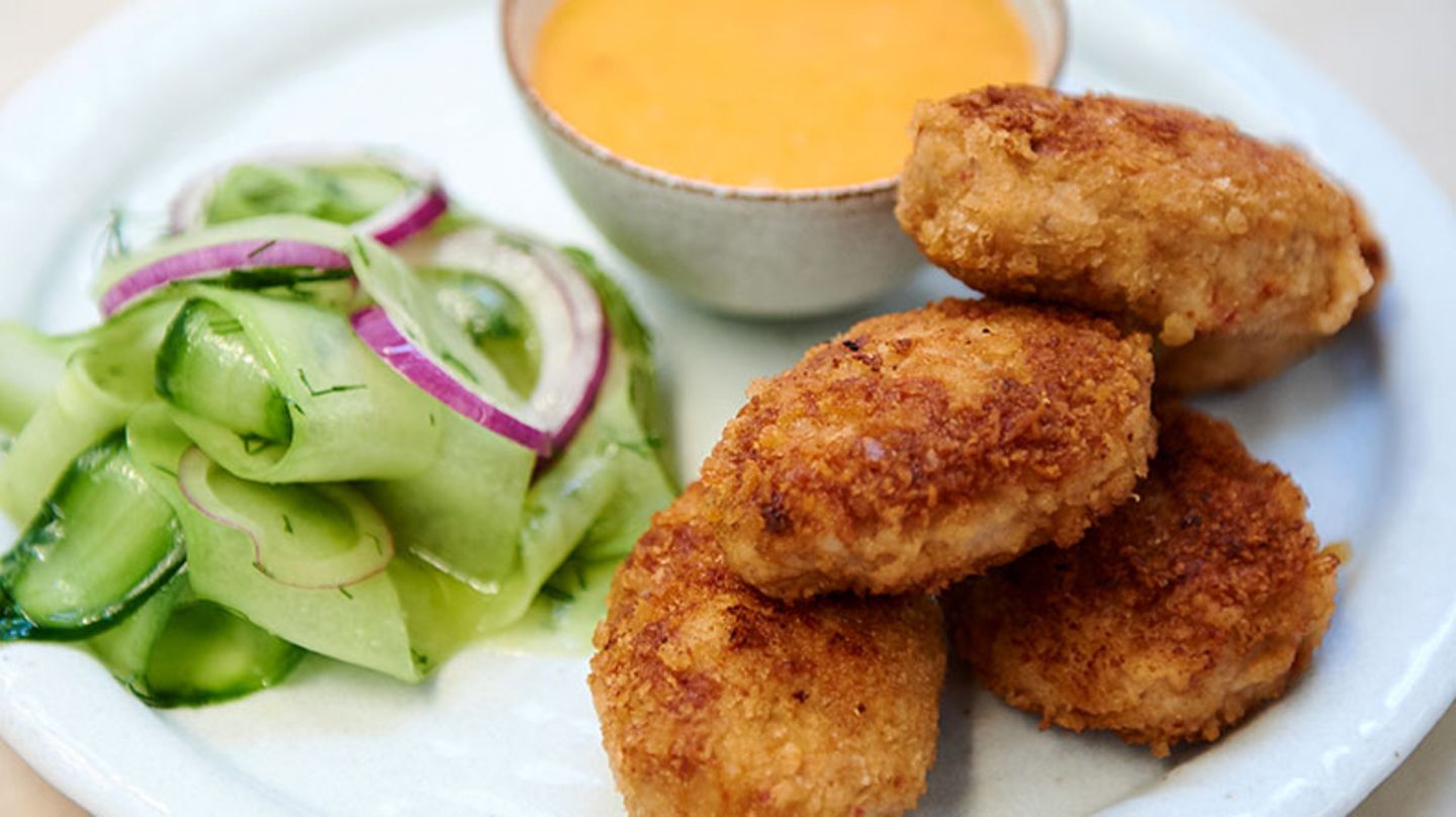 Garnelen-Hack-Buletten mit Aprikosen-Ketchup Rezept