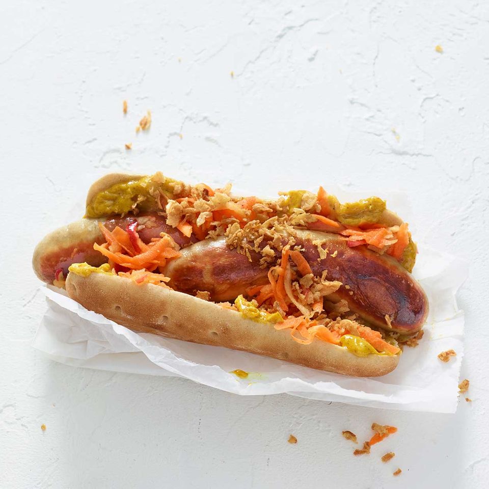 Thüringer Hotdog mit Curry-Mango