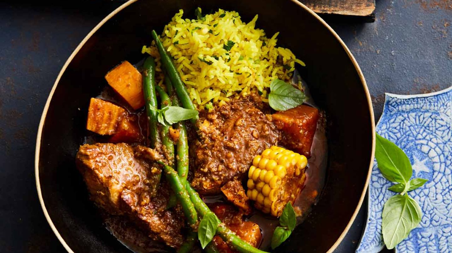 Schweineschulter-Curry mit Birnen-Paprika-Chutney Rezept
