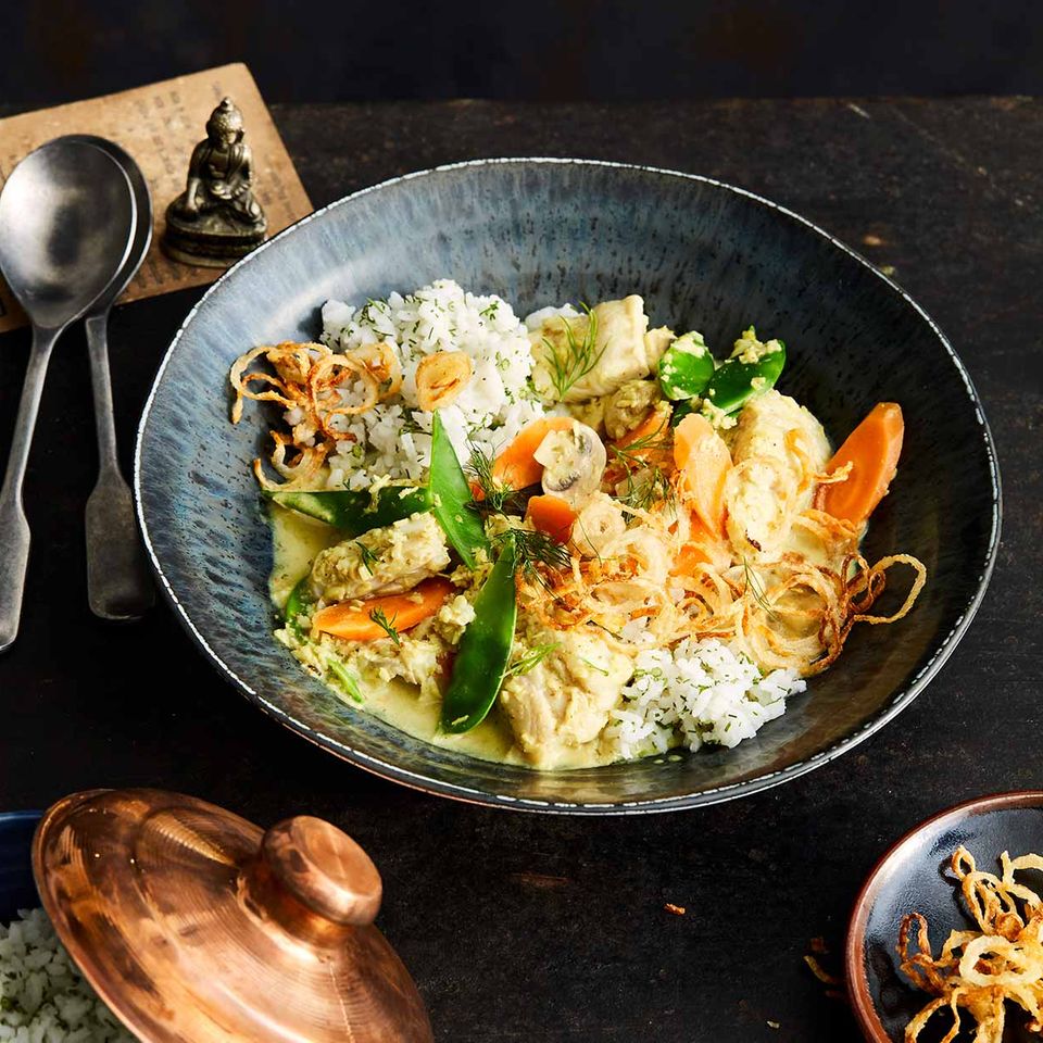 Fisch-Curry mit Dill-Reis