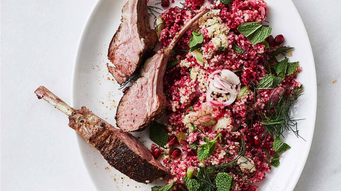 Lammkoteletts mit Roter Bete und Quinoa Rezept