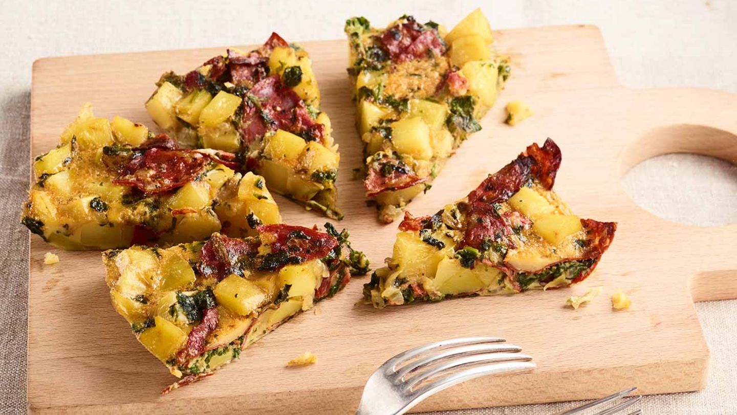Tortilla mit Spinat und Chorizo Rezept