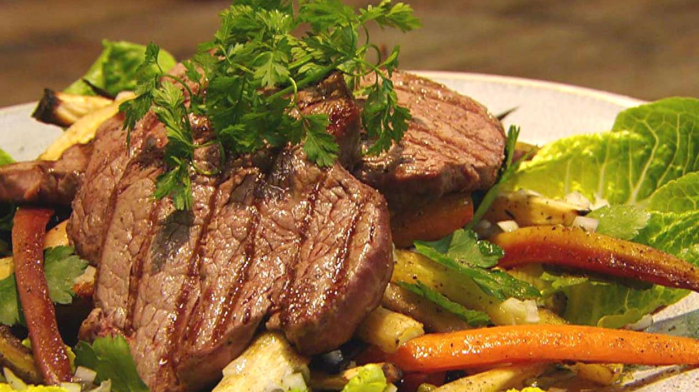 Rindersteak mit Wurzelgemüse: Für jeden Tag Kochshow