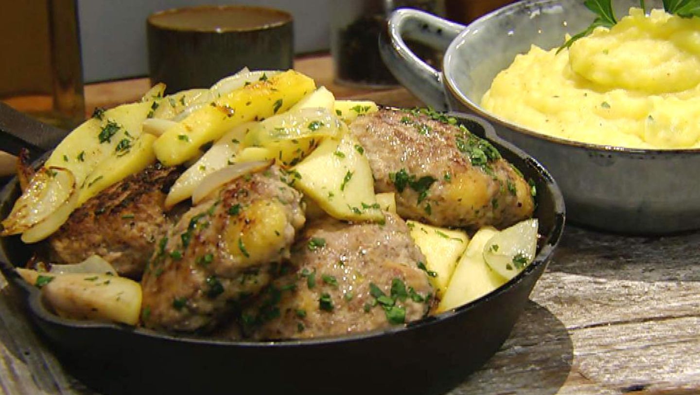 Buletten mit Äpfeln und Kartoffelpüree: Für jeden Tag Kochshow