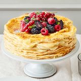Crêpes-Torte mit Eierlikörcreme