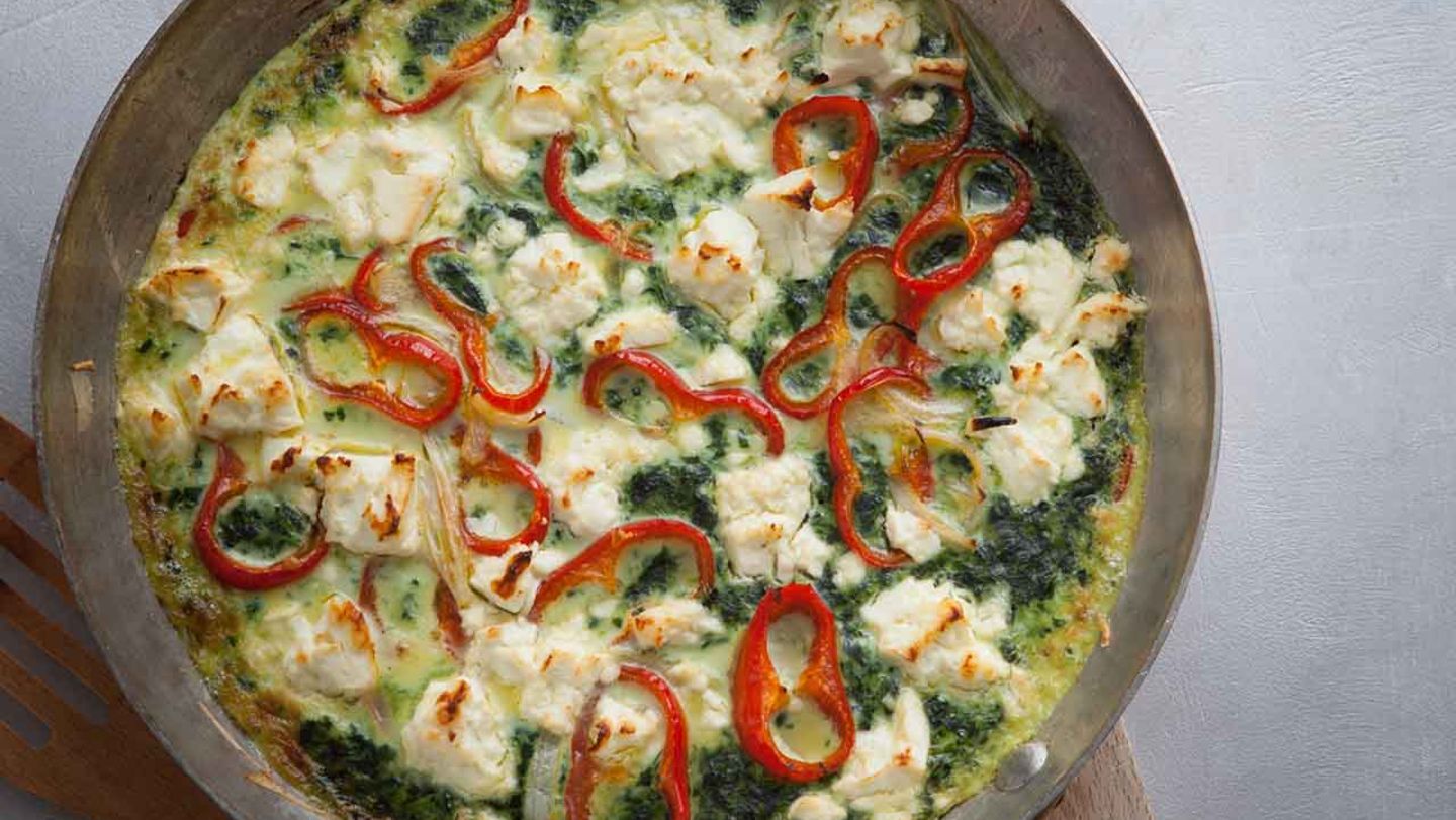 Spinat-Frittata mit Schafskäse Rezept