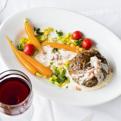 Beefsteak mit Wermut-Krabben-Sauce