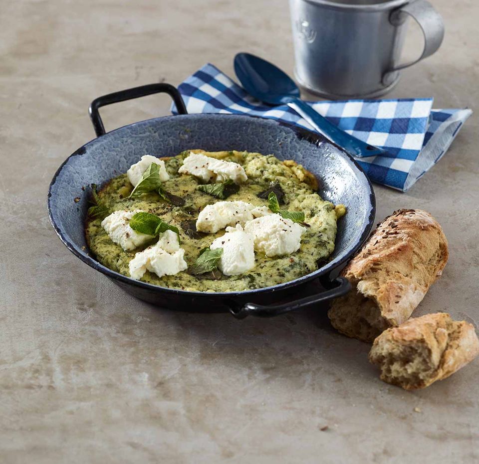 Omelett mit Ricotta und Minze Omelett mit Ricotta und Minze