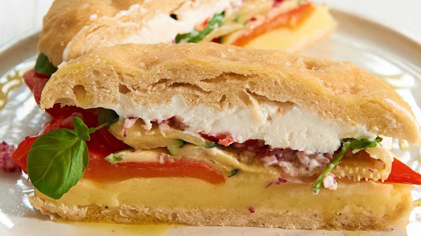 Gefülltes Focaccia-Sandwich Rezept