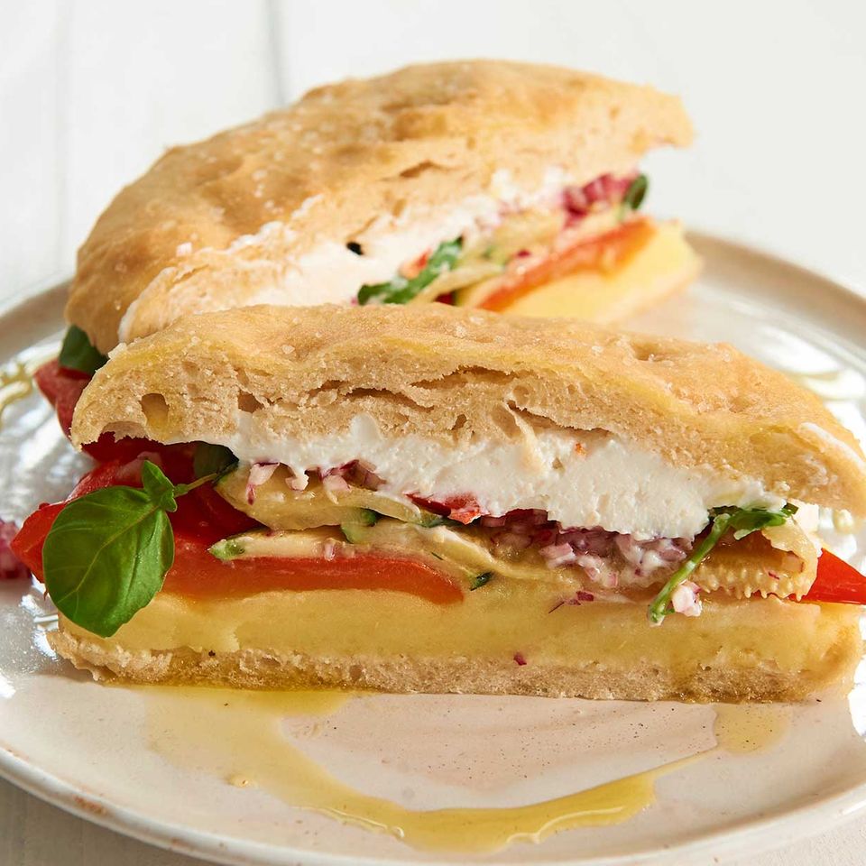Gefülltes Focaccia-Sandwich