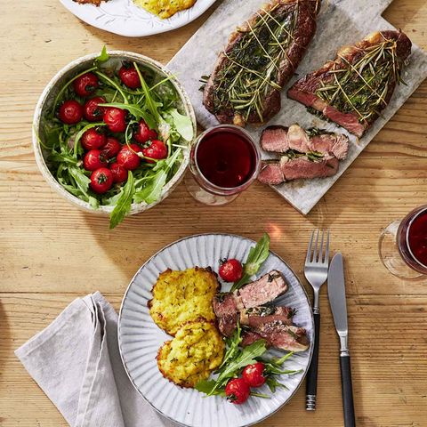 Rindersteaks mit Kartoffelplätzchen und Rucola für Thermomix ®