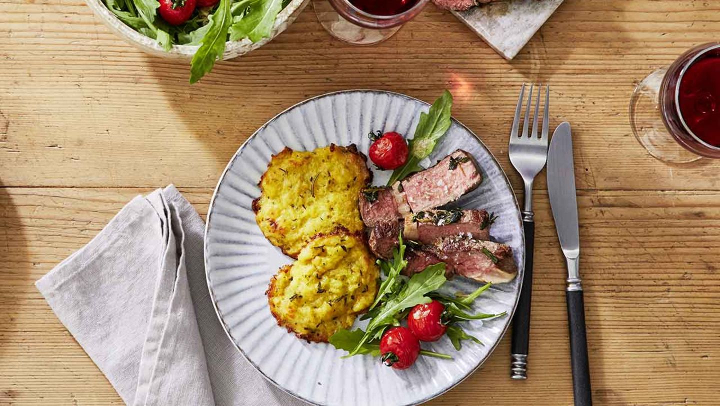 Rindersteaks mit Kartoffelplätzchen: Thermomix ® Rezept