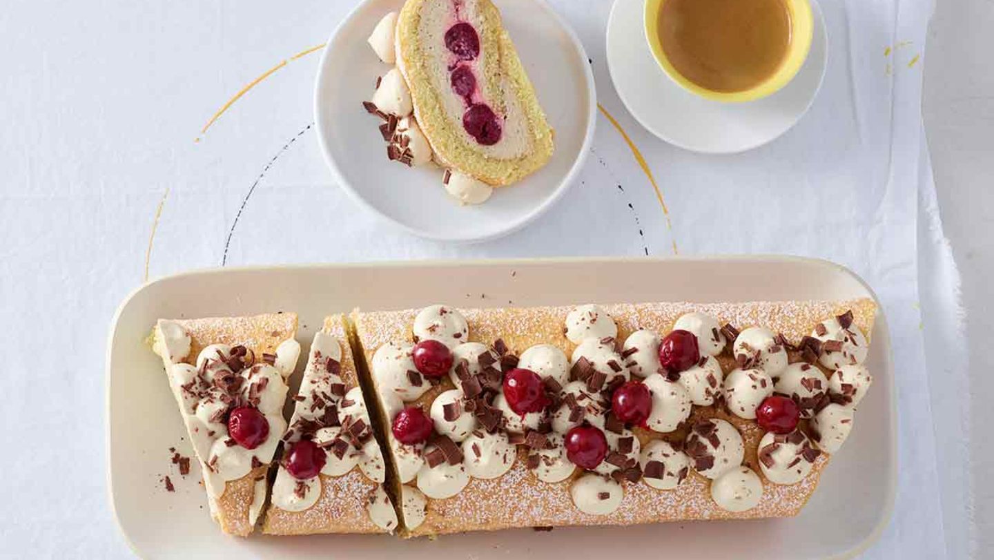 Mokka-Kirsch-Rolle Rezept
