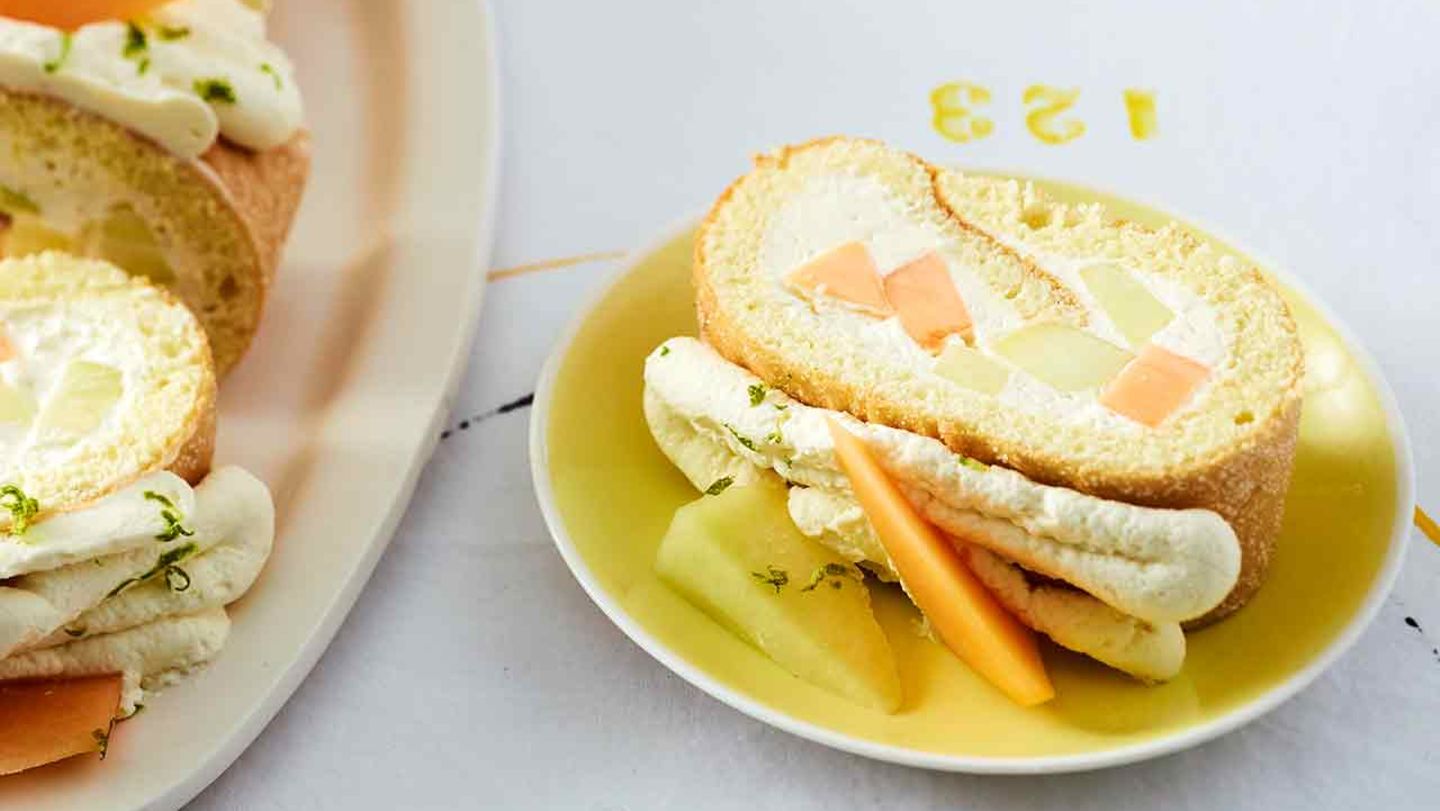 Melonen-Sahne-Rolle Rezept