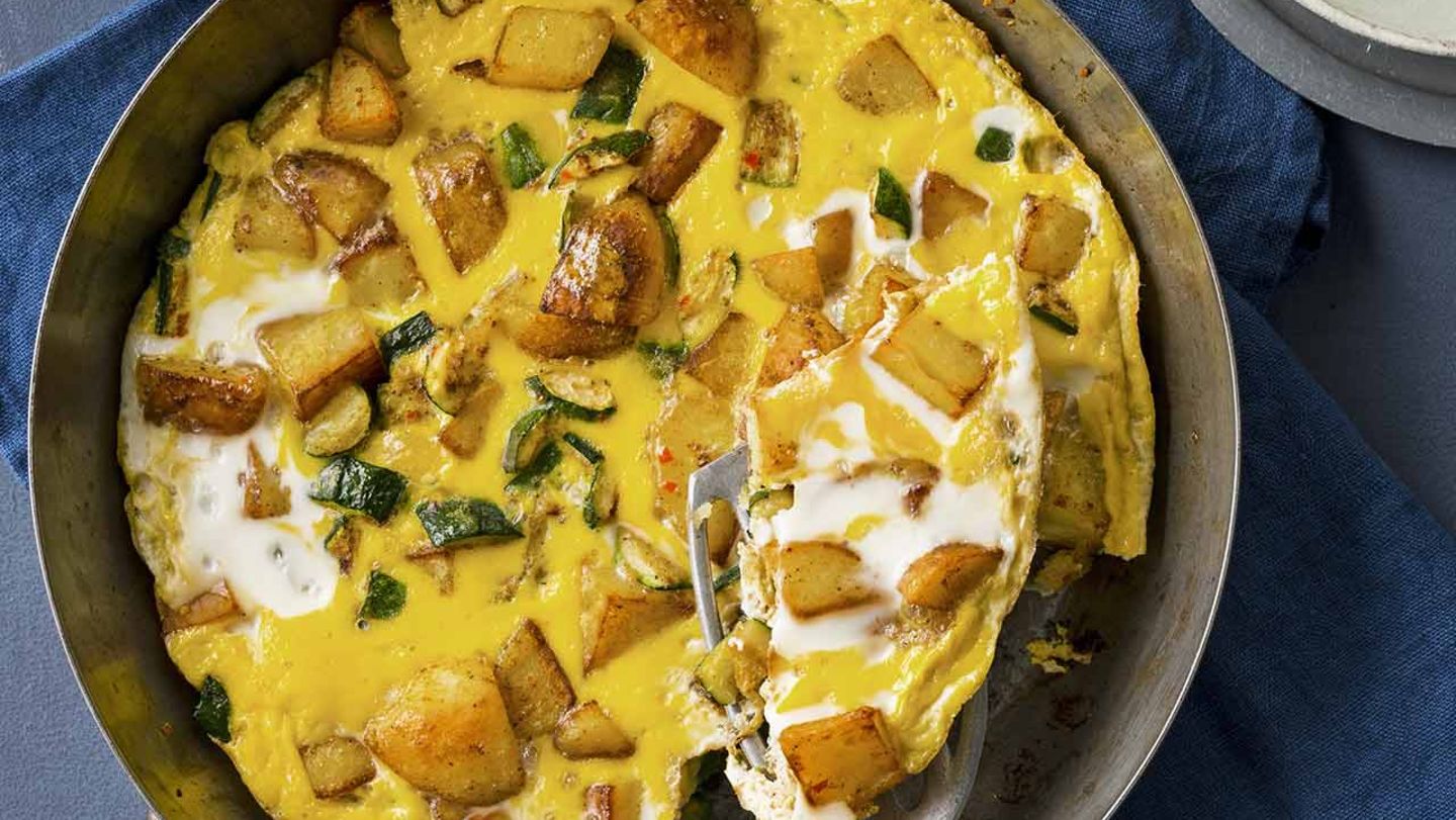 Kartoffel-Zucchini-Frittata mit Gurken-Joghurt-Salat Rezept