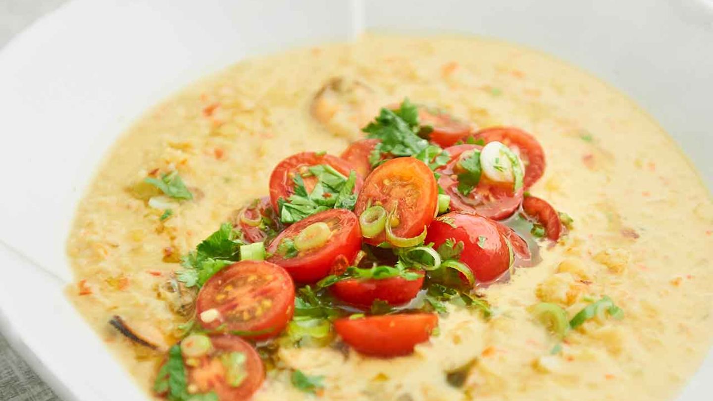 Linsen-Muschel-Curry Rezept