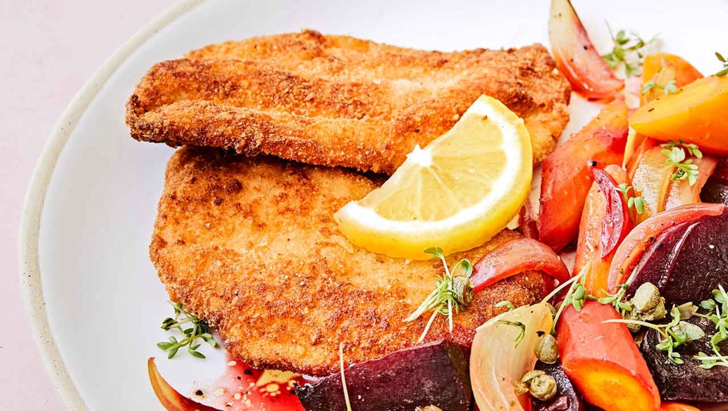 Hähnchenschnitzel mit Gemüse Rezept