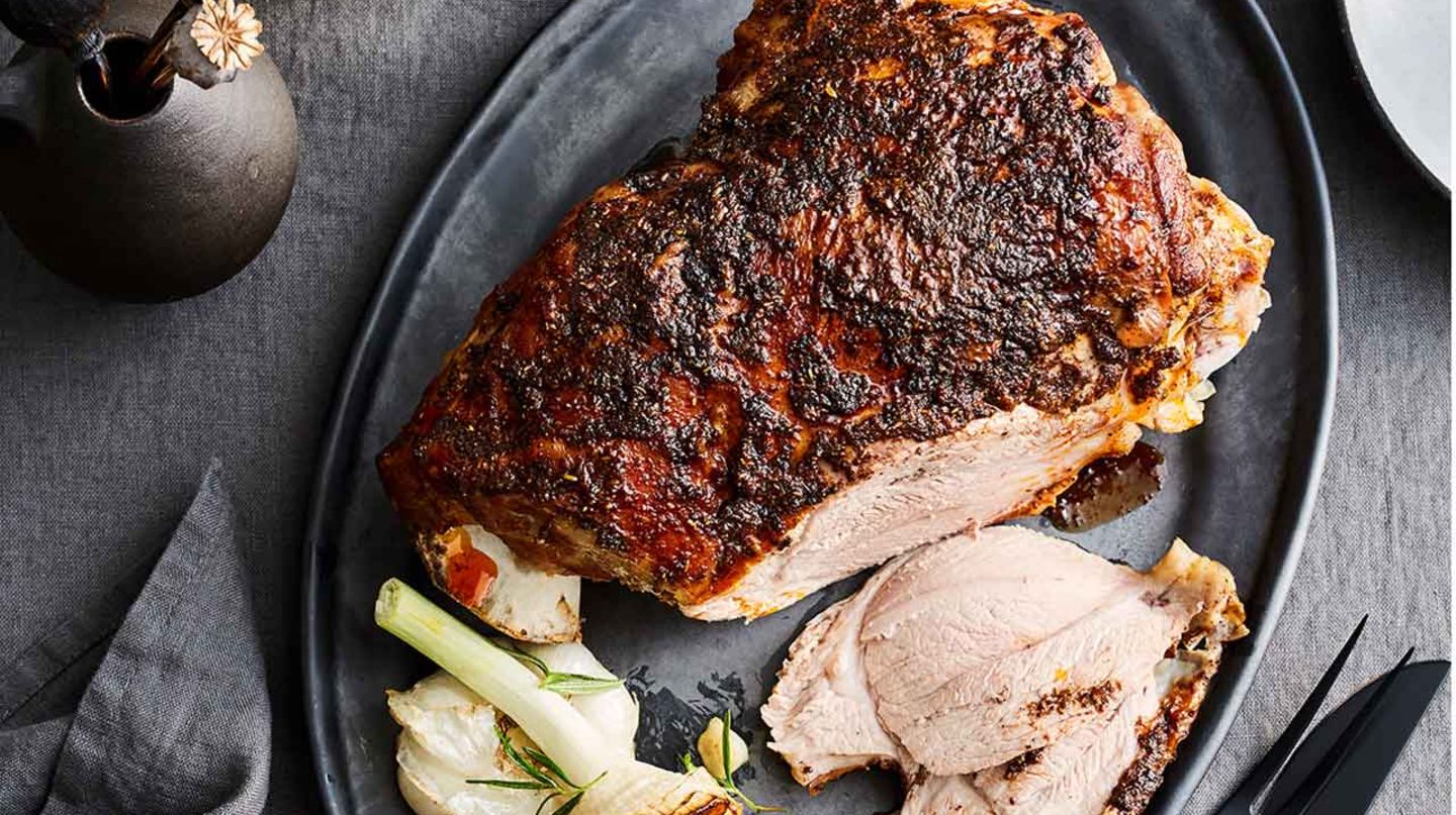 Geschmorte Lammkeule mit Kichererbsen-Möhren-Salat Rezept