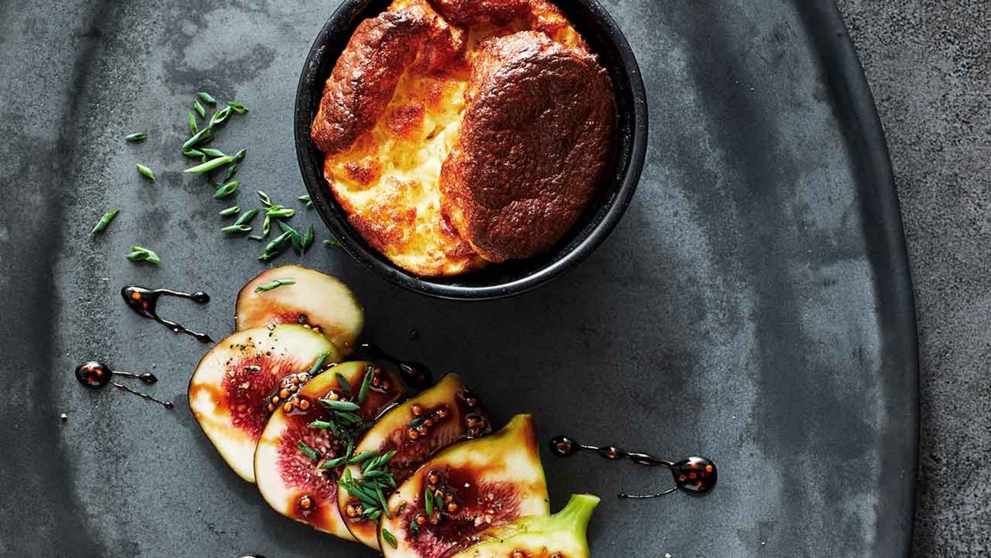 Senf-Soufflé mit Feigen-Carpaccio Rezept