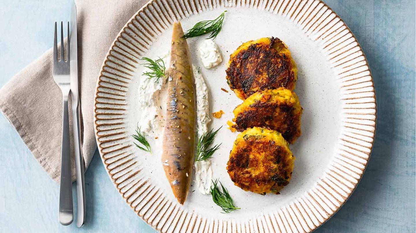 Kartoffelbuletten mit Räuchermakrele Rezept