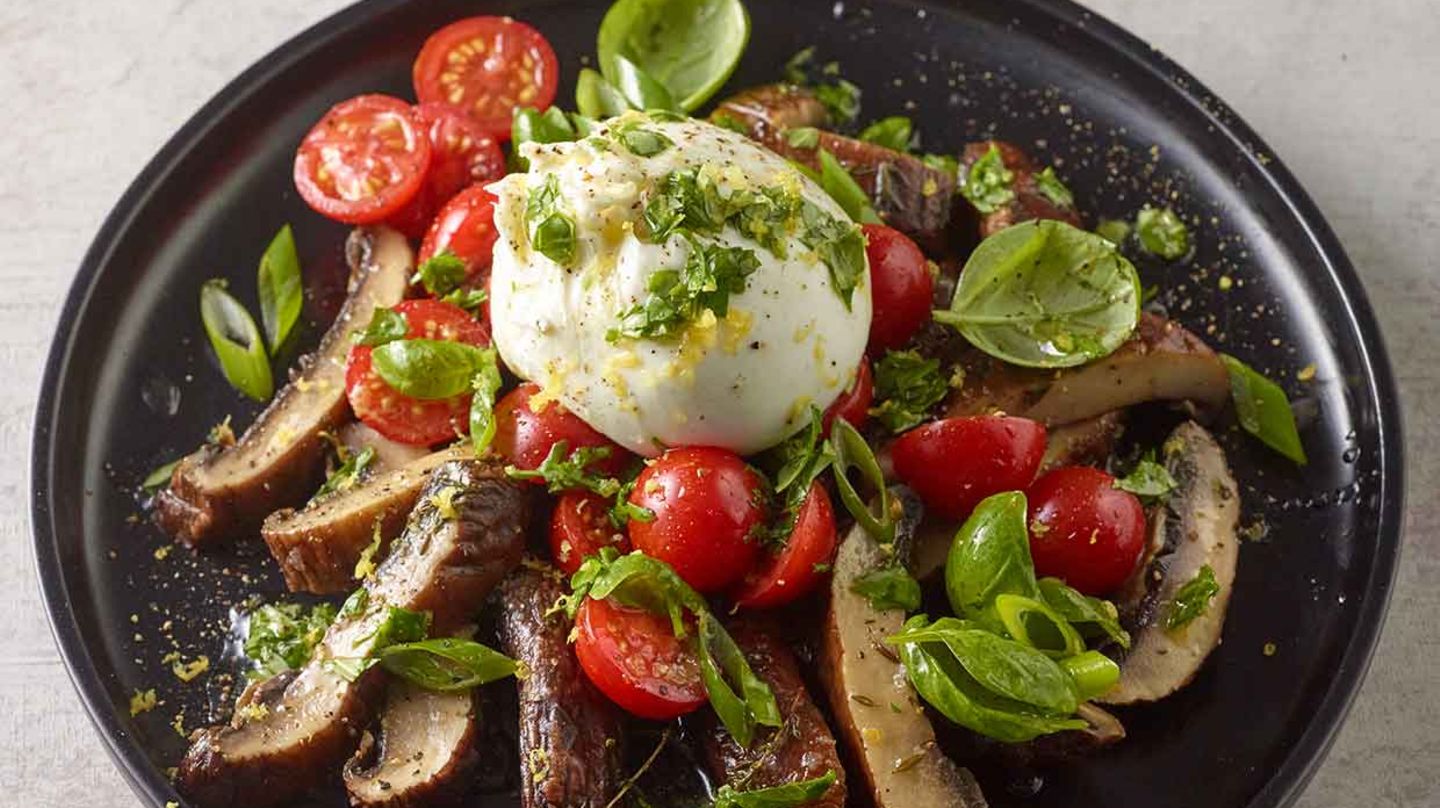 Riesenchampignons mit Tomate und Burrata Rezept