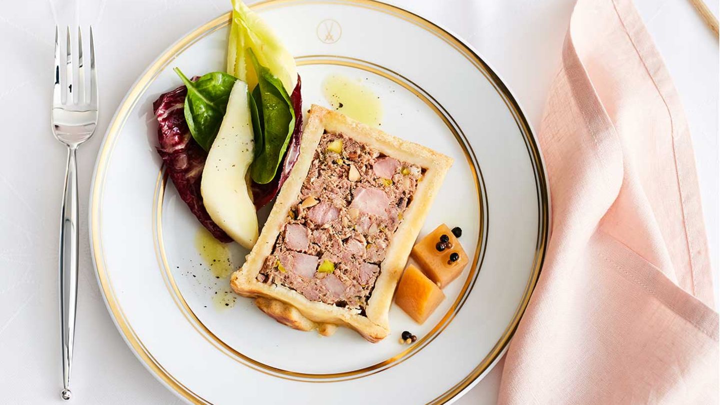 Kalbfleischpastete mit eingelegten Steckrüben Rezept