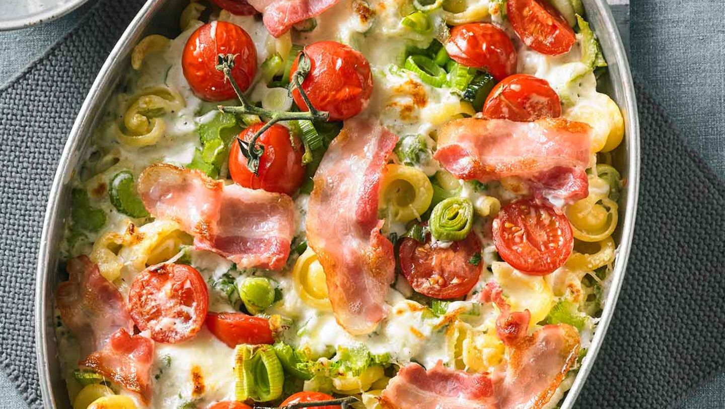 Pasta-Speck-Auflauf Rezept