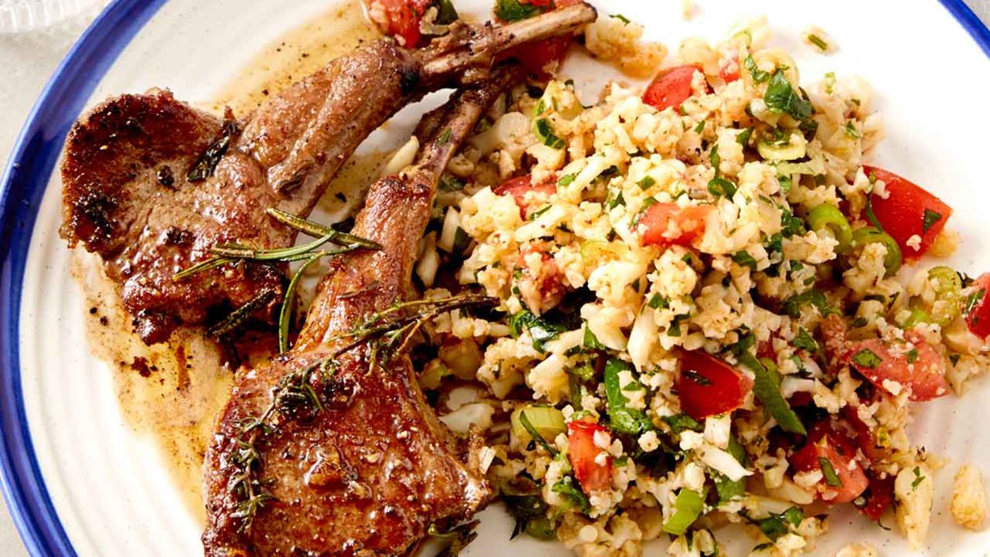 Lammkoteletts mit Blumenkohl-Tabouleh Rezept