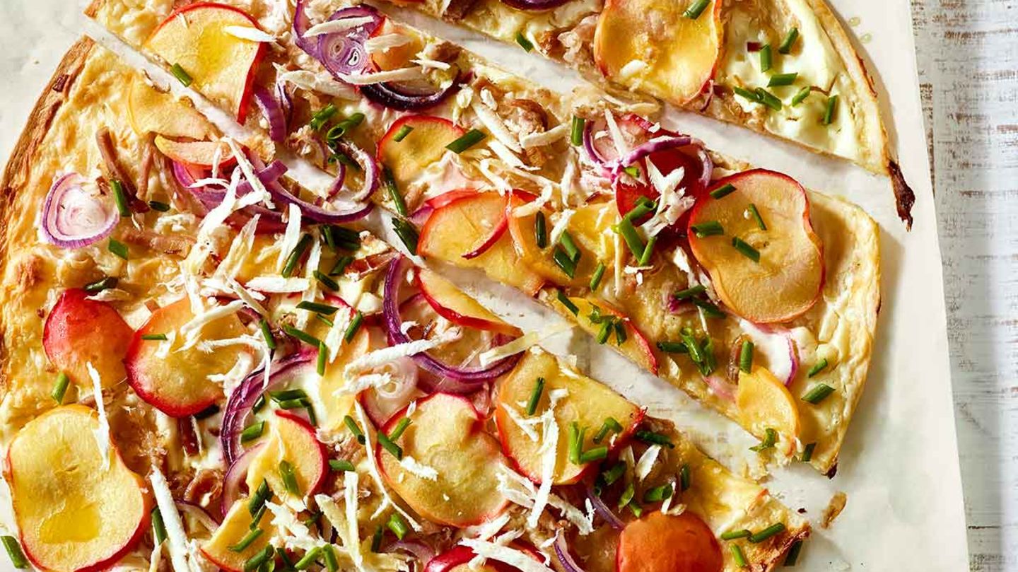 Apfel-Speck-Flammkuchen Rezept