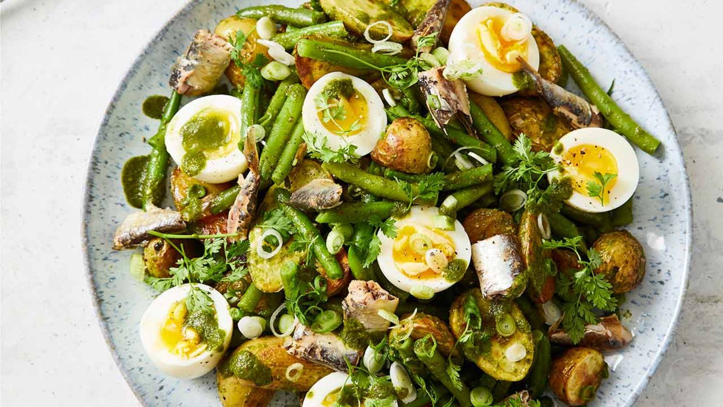 Kartoffelsalat mit Sauerampferdressing Rezept