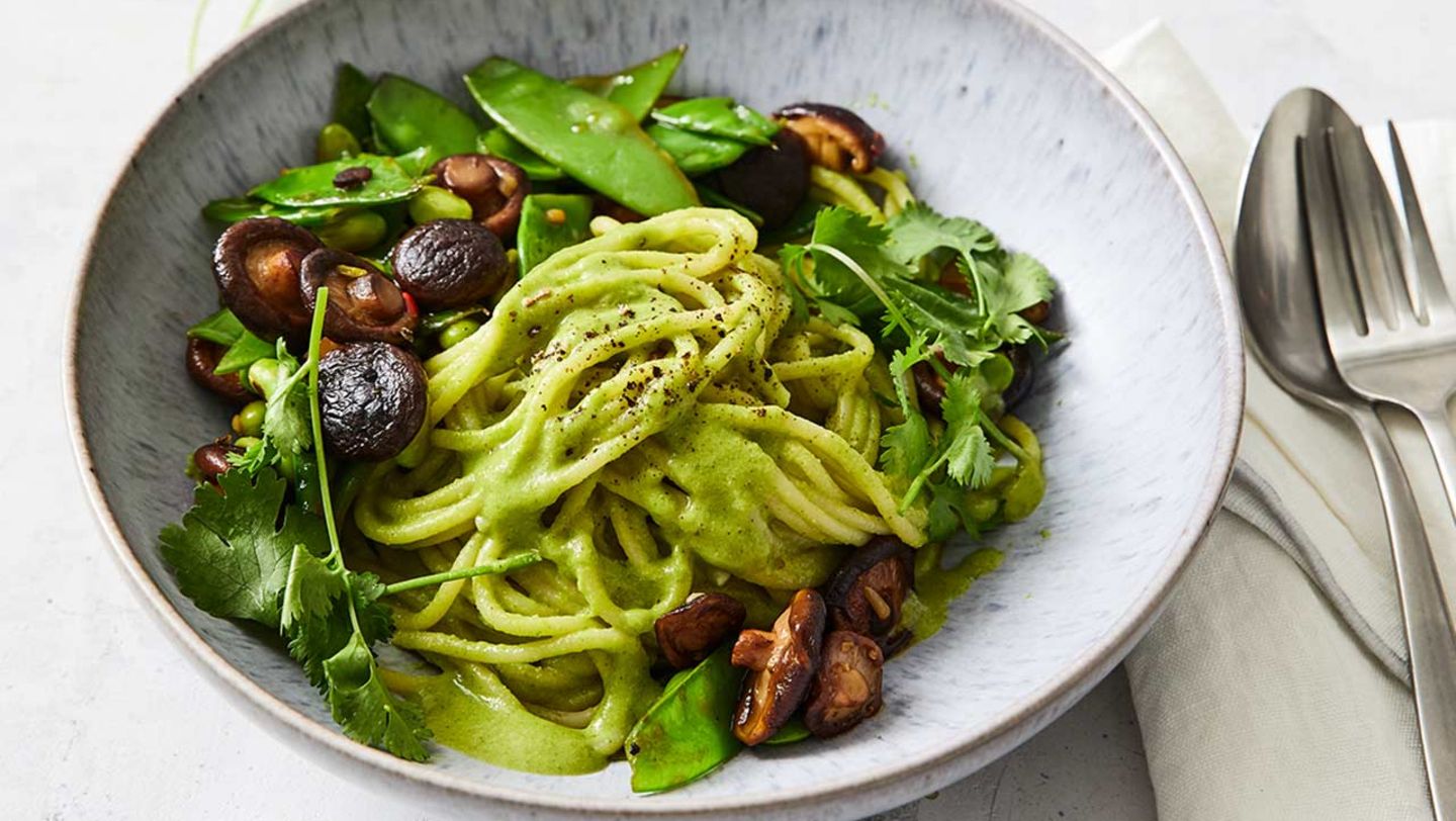 Spaghetti mit Edamame-Pesto Rezept