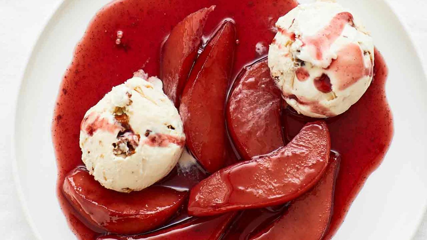 Rotweinbirnen mit Eis Rezepte