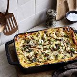 Lasagne mit Linsen und Pilzen