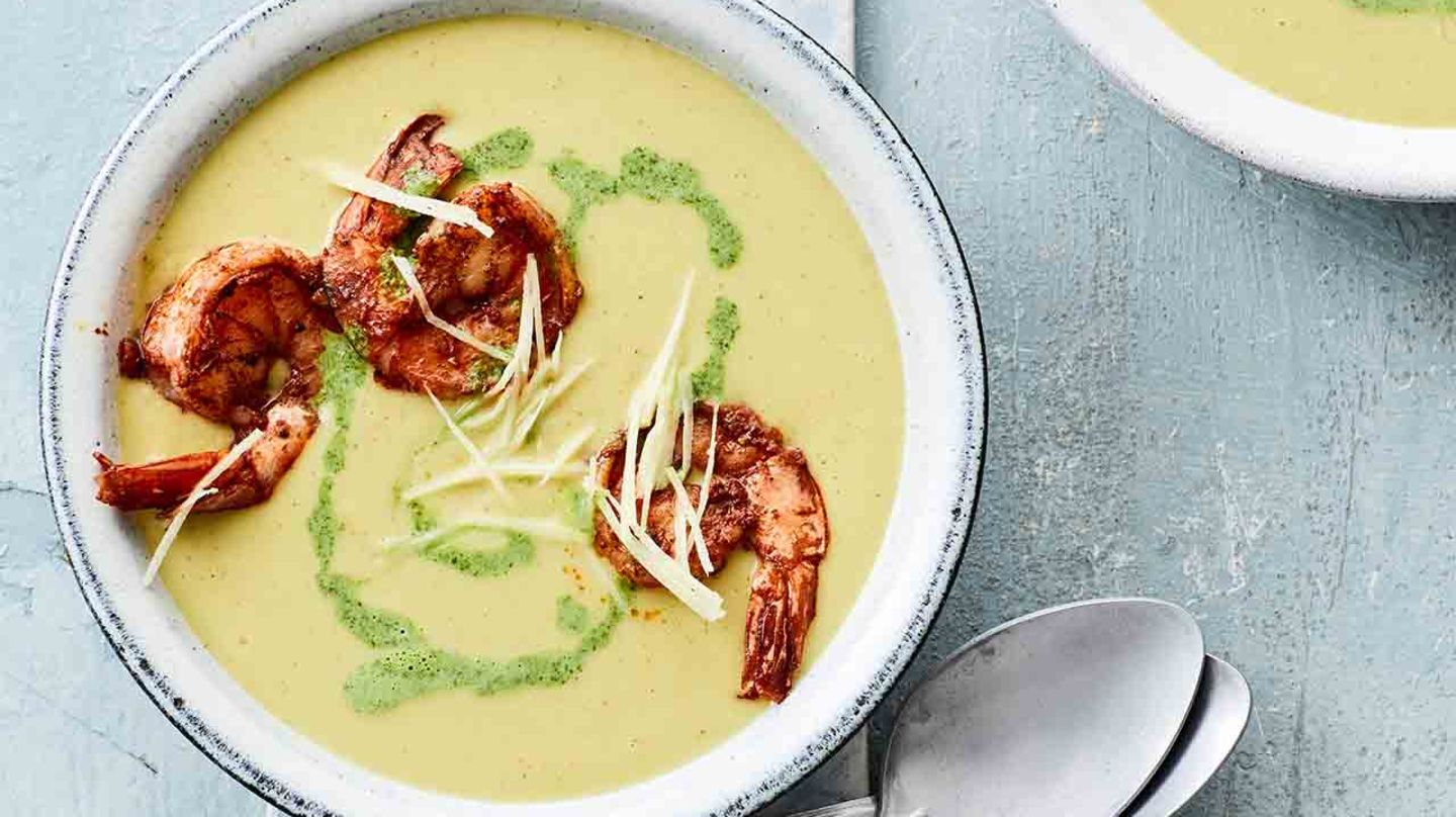 Gelbe-Mungbohnen-Suppe mit Garnelen Rezept