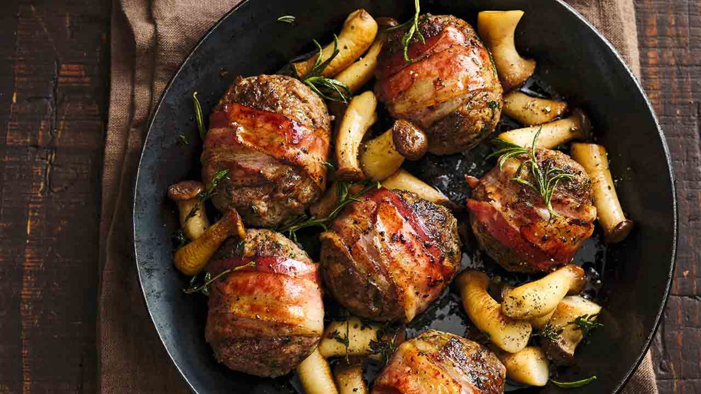 Wildschwein-Buletten mit Kartoffelgratin Rezept