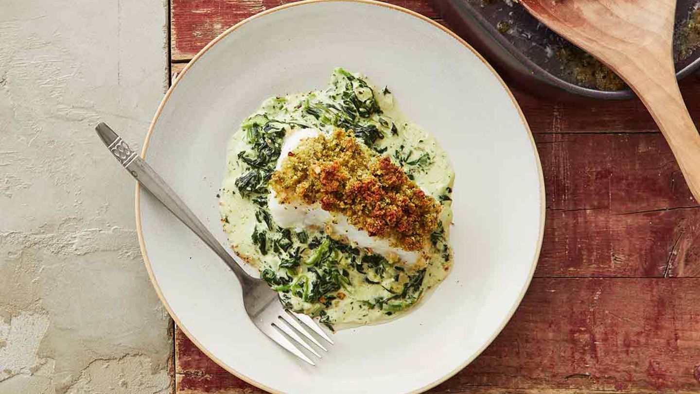 Fisch auf Zitronenspinat: Thermomix ® Rezept