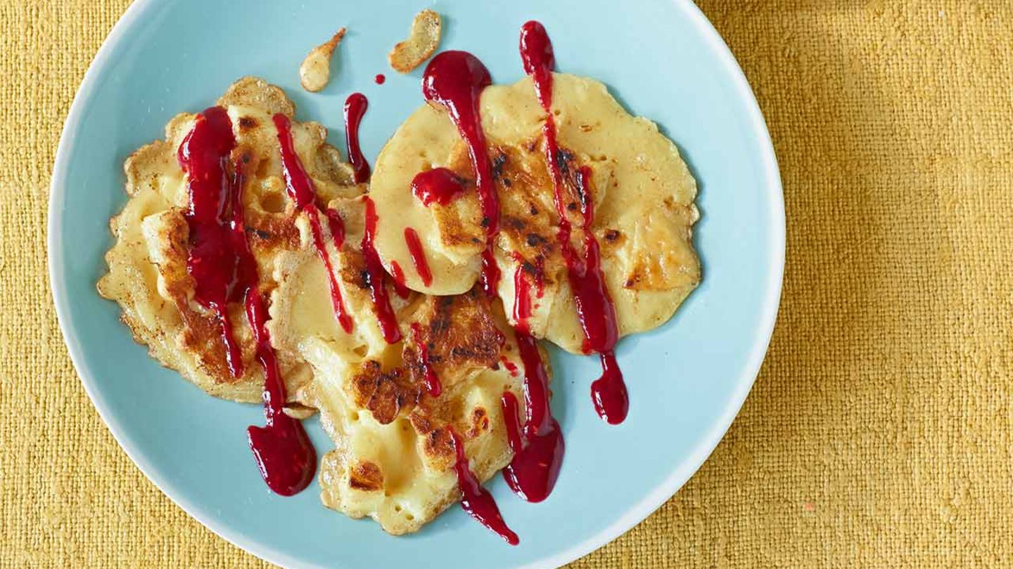 Apfelplätzchen mit Himbeersauce Rezept