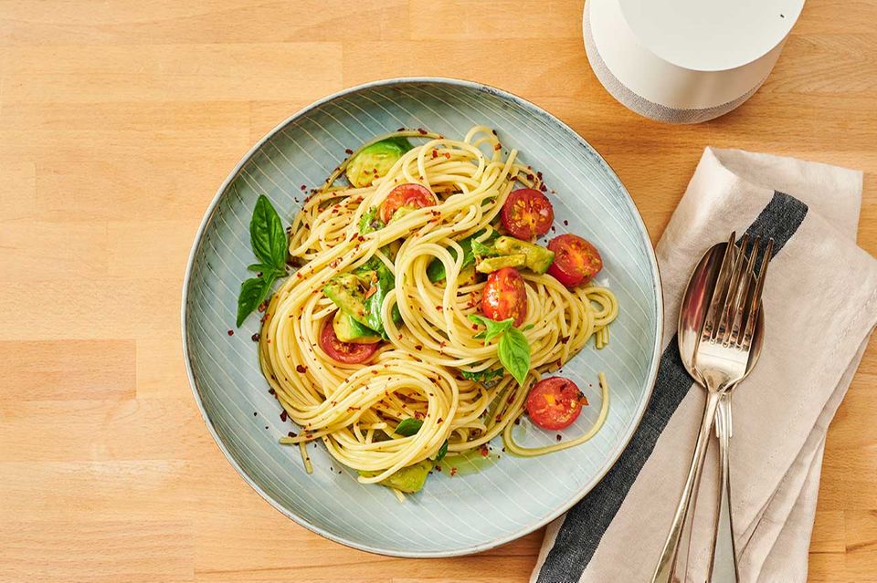 Teller Spaghetti, gekocht mit essen&trinken audiocooking Teller Spaghetti, gekocht mit essen&trinken audiocooking