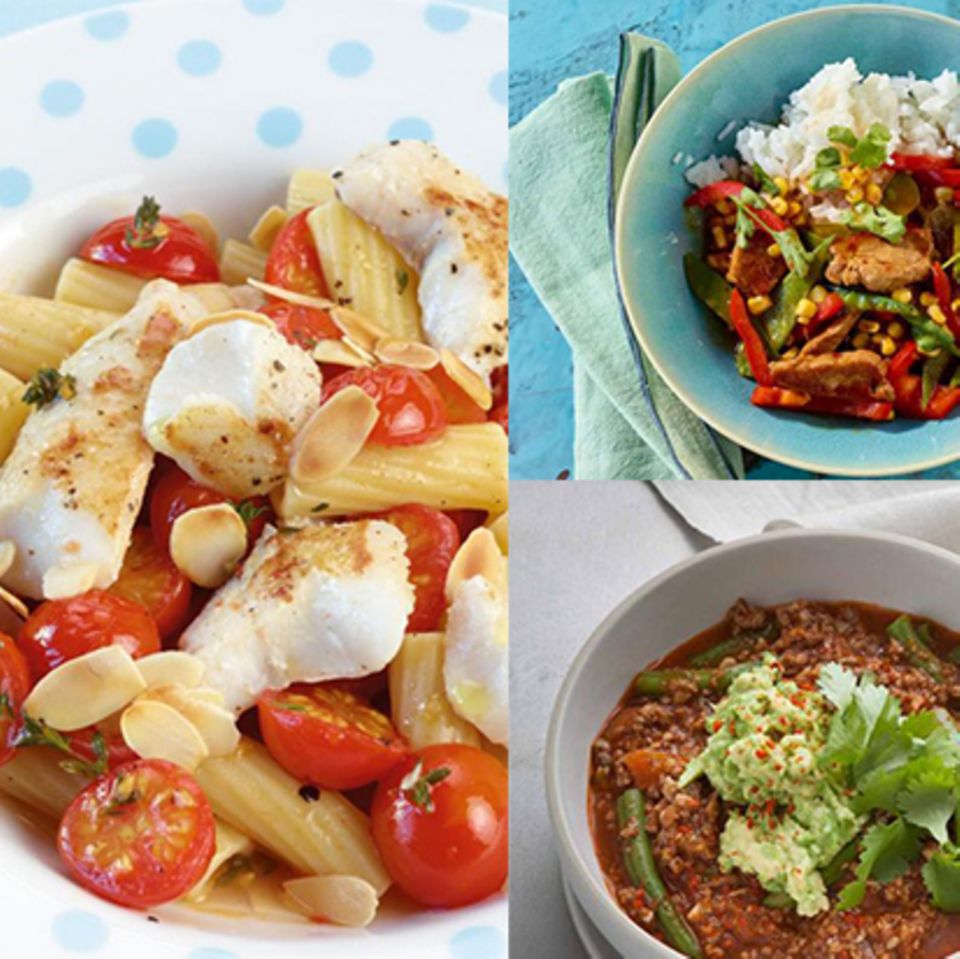 Teaser Wochenplan 9 mit Fisch-Pasta, Chili und Asia-Pfanne