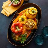 Gefüllte Paprika mit Linsen und Bulgur