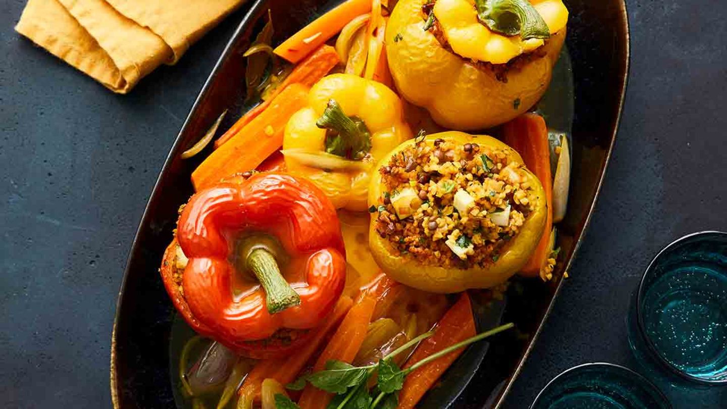 Gefüllte Paprika mit Linsen und Bulgur Rezept - [ESSEN UND TRINKEN]